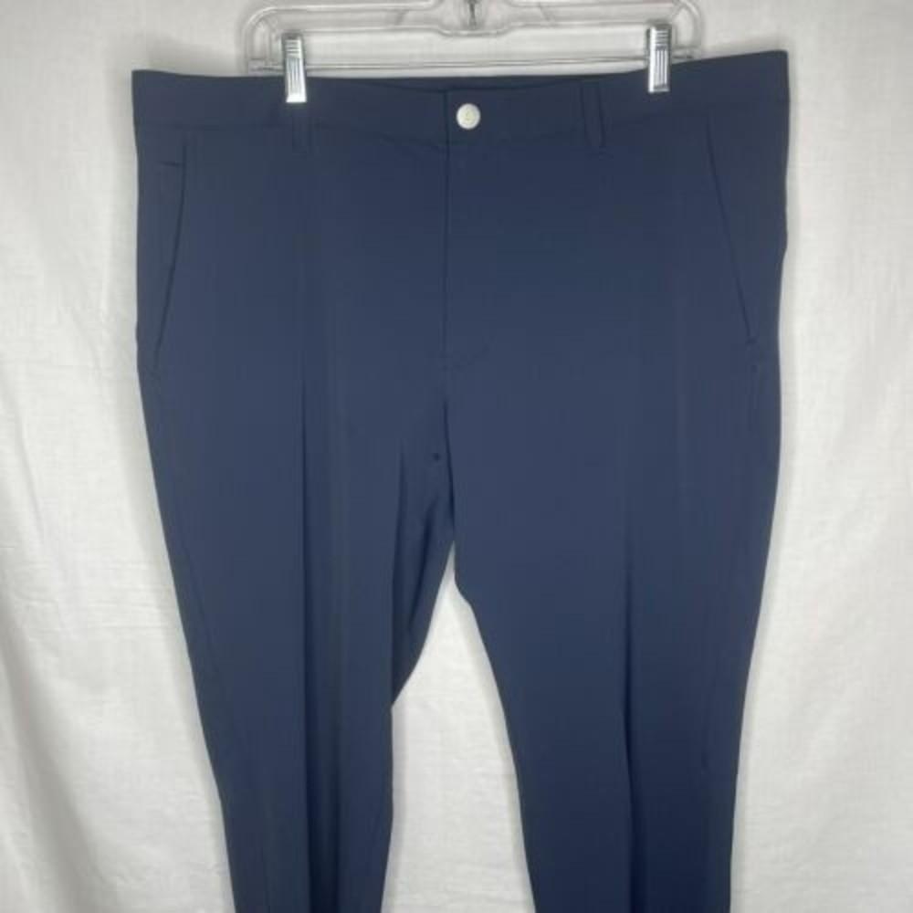 Bonobos Golf Pants Navy Blue Flat Front Performance 38x30 Slim Measures 38x27